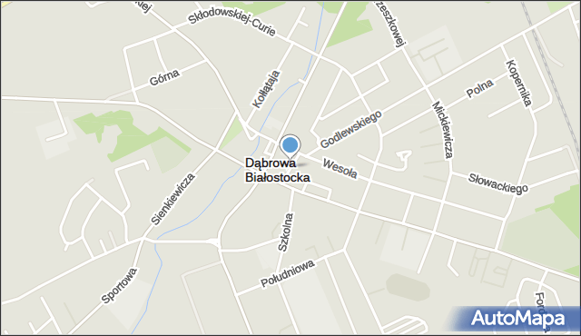 Dąbrowa Białostocka, Plac Kościuszki Tadeusza, gen., mapa Dąbrowa Białostocka