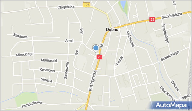 Dębno powiat myśliborski, Plac Zwycięstwa, mapa Dębno powiat myśliborski