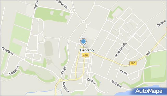 Debrzno, Plac Pocztowy, mapa Debrzno