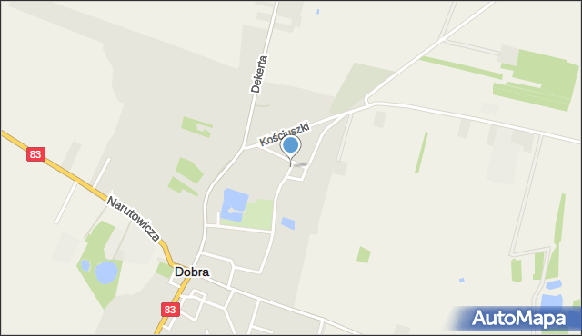 Dobra powiat turecki, Plac Zamysłów, mapa Dobra powiat turecki