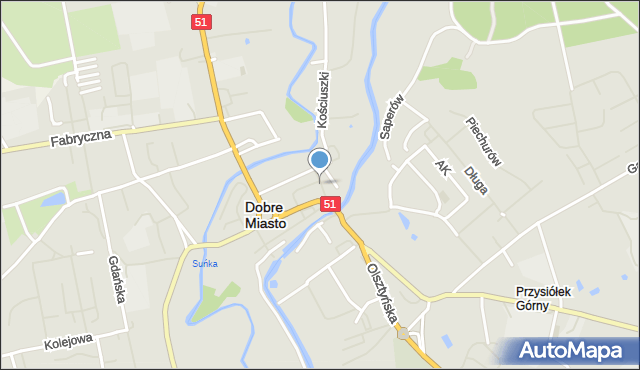 Dobre Miasto, Plac św. Katarzyny Aleksandryjskiej, mapa Dobre Miasto