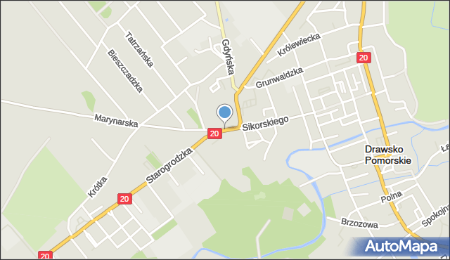 Drawsko Pomorskie, Plac Gdański, mapa Drawsko Pomorskie