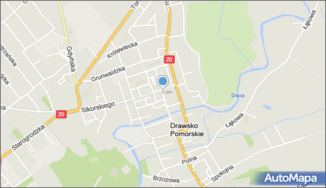 Drawsko Pomorskie, Plac Konstytucji, mapa Drawsko Pomorskie