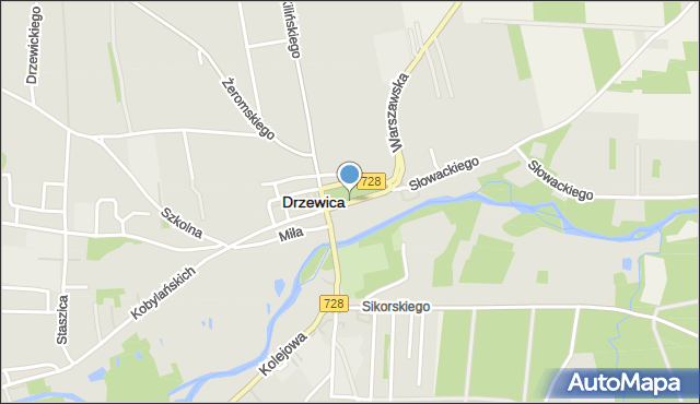 Drzewica powiat opoczyński, Plac Wolności, mapa Drzewica powiat opoczyński