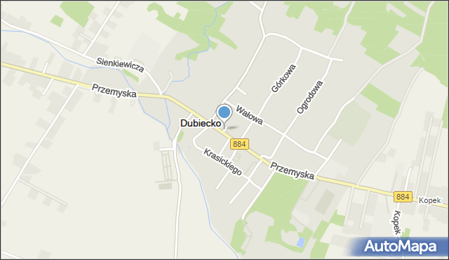 Dubiecko, Plac Lisowicza Kazimierza, ks., mapa Dubiecko