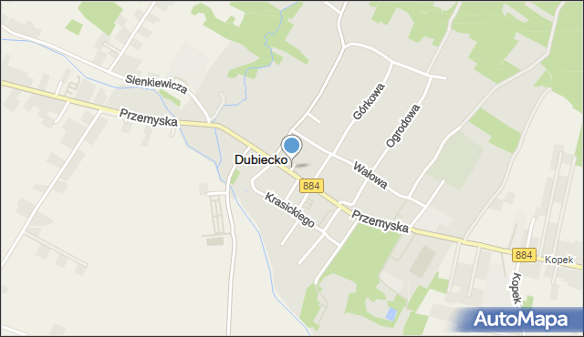 Dubiecko, Plac Lisowicza Kazimierza, ks., mapa Dubiecko