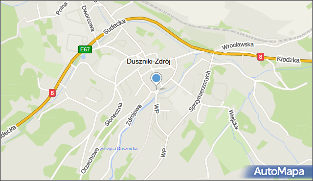 Duszniki-Zdrój, Plac Warszawy, mapa Duszniki-Zdrój