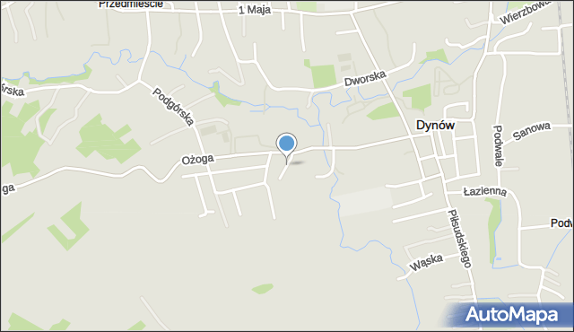 Dynów, Plebańska, mapa Dynów