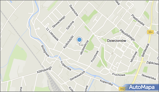 Dzierżoniów, Plac Konstytucji 3 Maja, mapa Dzierżoniów