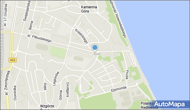 Gdynia, Plac I Brygady Pancernej, mapa Gdyni