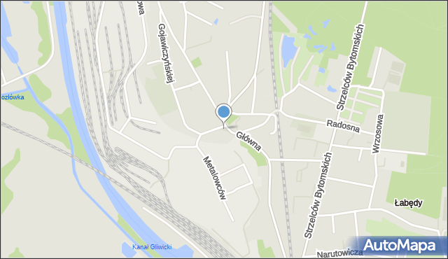 Gliwice, Plac Niepodległości, mapa Gliwic