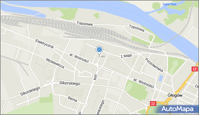 Głogów, Plac Tysiąclecia, mapa Głogów
