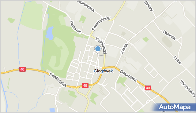 Głogówek, Plac Miarki Karola, mapa Głogówek