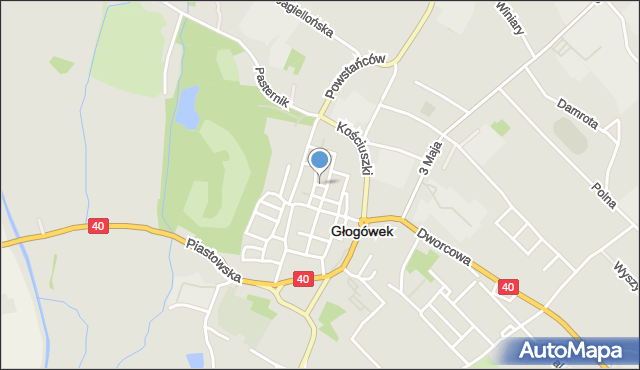 Głogówek, Plac Moniuszki Stanisława, mapa Głogówek