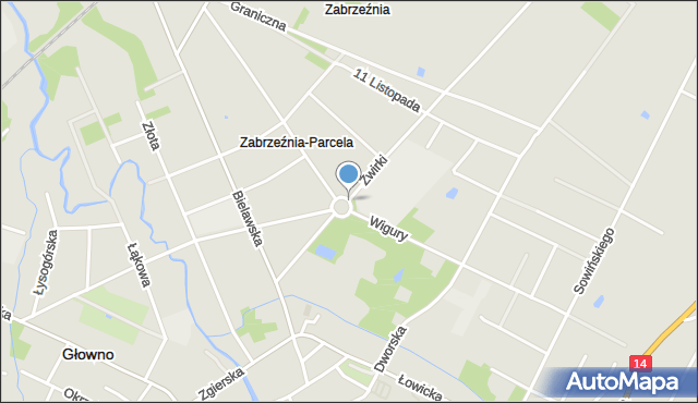 Głowno, Plac Reymonta Władysława, mapa Głowno