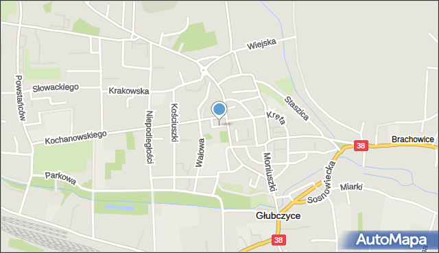 Głubczyce, Plac Armii Krajowej, mapa Głubczyce