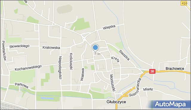 Głubczyce, Plac Kościelny, mapa Głubczyce