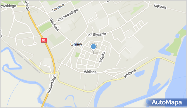 Gniew, Plac Grunwaldzki, mapa Gniew