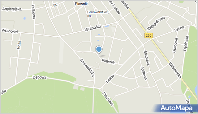 Gniezno, Pławnik, mapa Gniezna