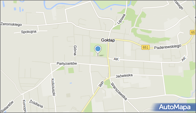 Gołdap, Plac Zwycięstwa, mapa Gołdap