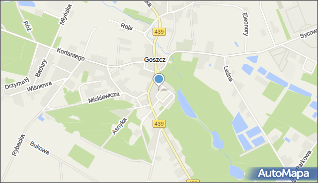 Goszcz, Plac Pałacowy, mapa Goszcz