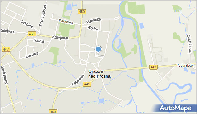 Grabów nad Prosną, Plac Powstańców Wielkopolskich, mapa Grabów nad Prosną