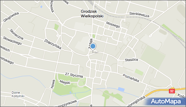 Grodzisk Wielkopolski, Plac św. Anny, mapa Grodzisk Wielkopolski