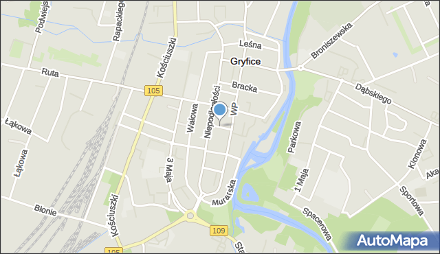 Gryfice, Plac Zwycięstwa, mapa Gryfice