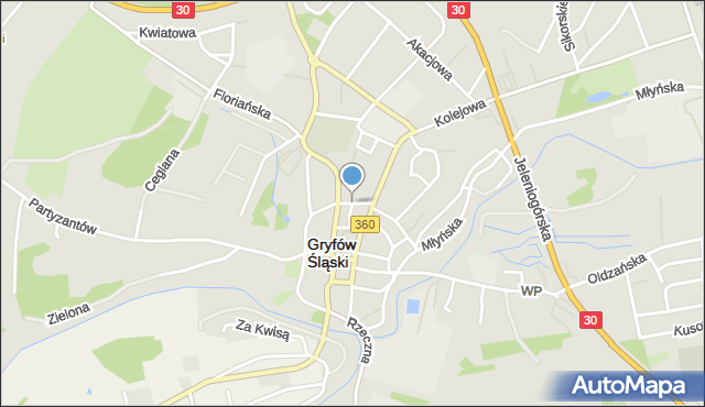 Gryfów Śląski, Plac Kościelny, mapa Gryfów Śląski