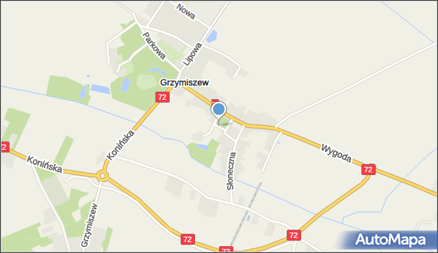 Grzymiszew, Plac Wolności, mapa Grzymiszew