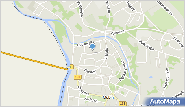 Gubin, Plac Katedralny, mapa Gubin