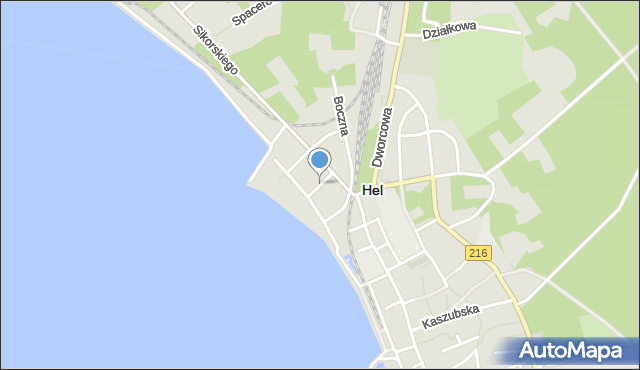 Hel, Plażowa, mapa Hel