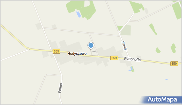 Hodyszewo, Platonoffa Stefana, ppłk., mapa Hodyszewo