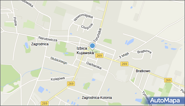 Izbica Kujawska, Plac Wolności, mapa Izbica Kujawska