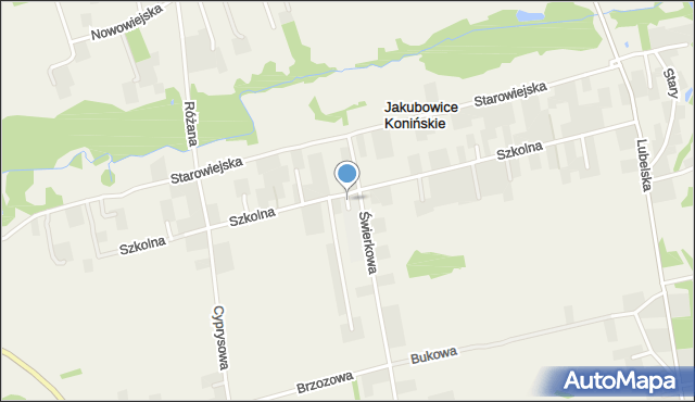 Jakubowice Konińskie, Plac Konińskiego Jakuba, mapa Jakubowice Konińskie