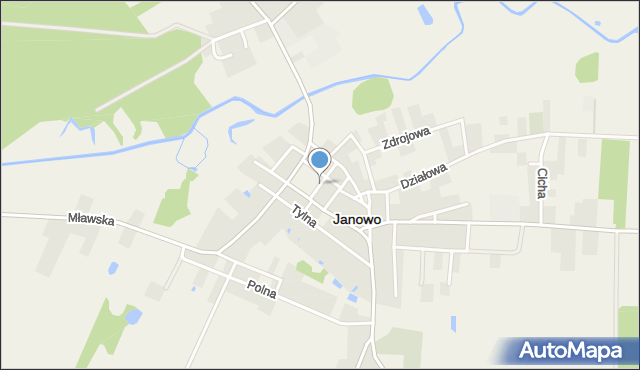Janowo powiat nidzicki, Plac Kościuszki Tadeusza, gen., mapa Janowo powiat nidzicki