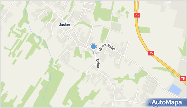 Jasień gmina Brzesko, Plac Laskowskiego Juliana, ks., mapa Jasień gmina Brzesko