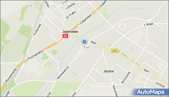 Jastrowie, Plac Jana Pawła II, mapa Jastrowie