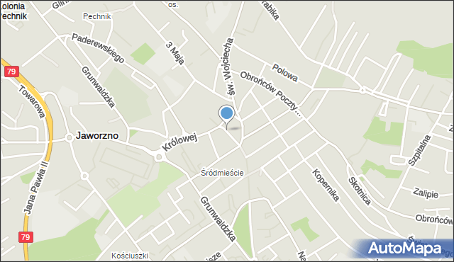 Jaworzno, Plac św. Jana, mapa Jaworzno