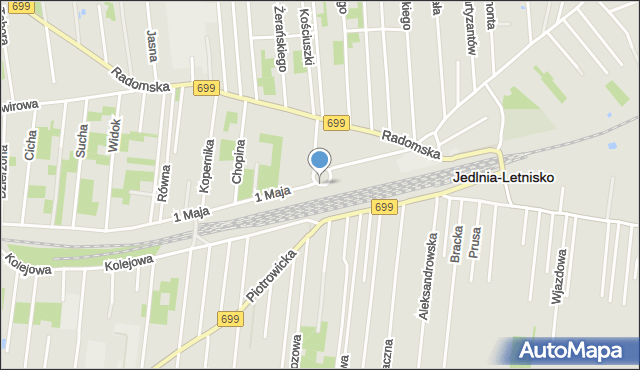 Jedlnia-Letnisko, Plac Piłsudskiego Józefa, marsz., mapa Jedlnia-Letnisko
