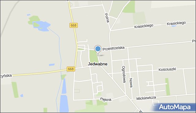 Jedwabne, Plac Jana Pawła II, mapa Jedwabne