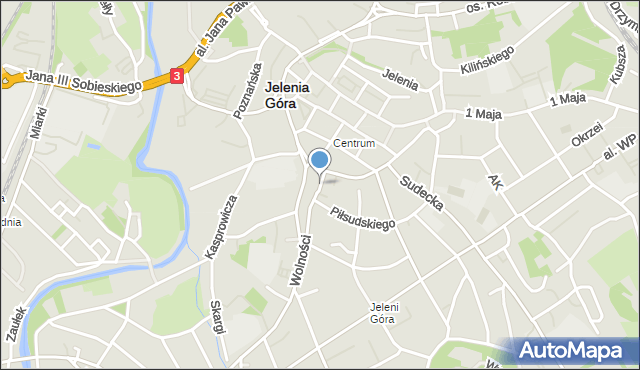 Jelenia Góra, Plac Niepodległości, mapa Jelenia Góra