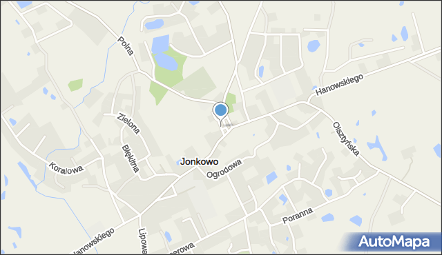 Jonkowo, Plac 650-lecia Jonkowa, mapa Jonkowo