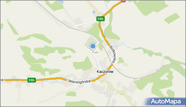 Kaczorów gmina Bolków, Plac Pollaka, mapa Kaczorów gmina Bolków