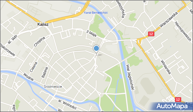 Kalisz, Plac Jana Pawła II, mapa Kalisza