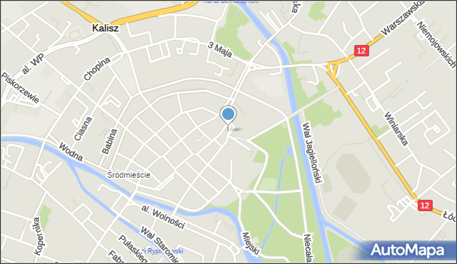 Kalisz, Plac św. Józefa, mapa Kalisza