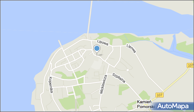 Kamień Pomorski, Plac Katedralny, mapa Kamień Pomorski