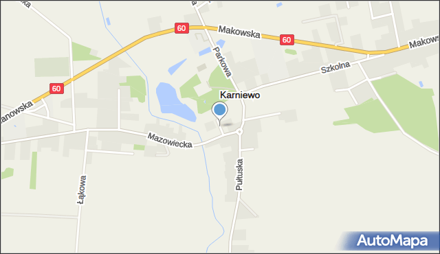 Karniewo powiat makowski, Plac Kościelny, mapa Karniewo powiat makowski