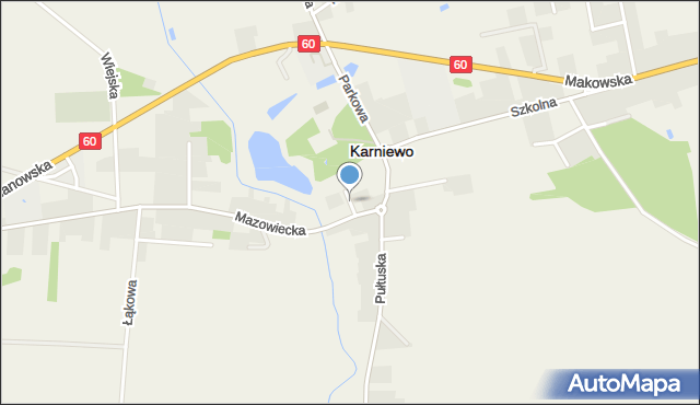 Karniewo powiat makowski, Plac Kościelny, mapa Karniewo powiat makowski