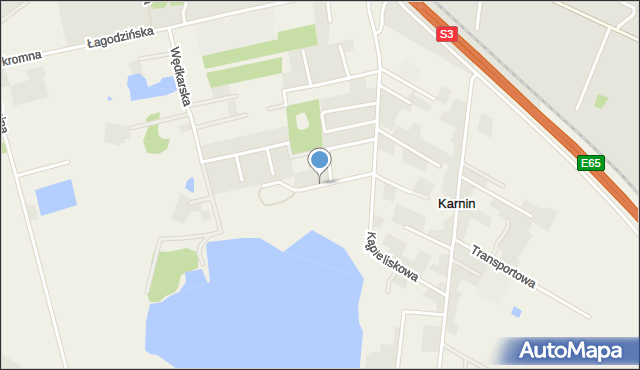 Karnin, Plażowa, mapa Karnin